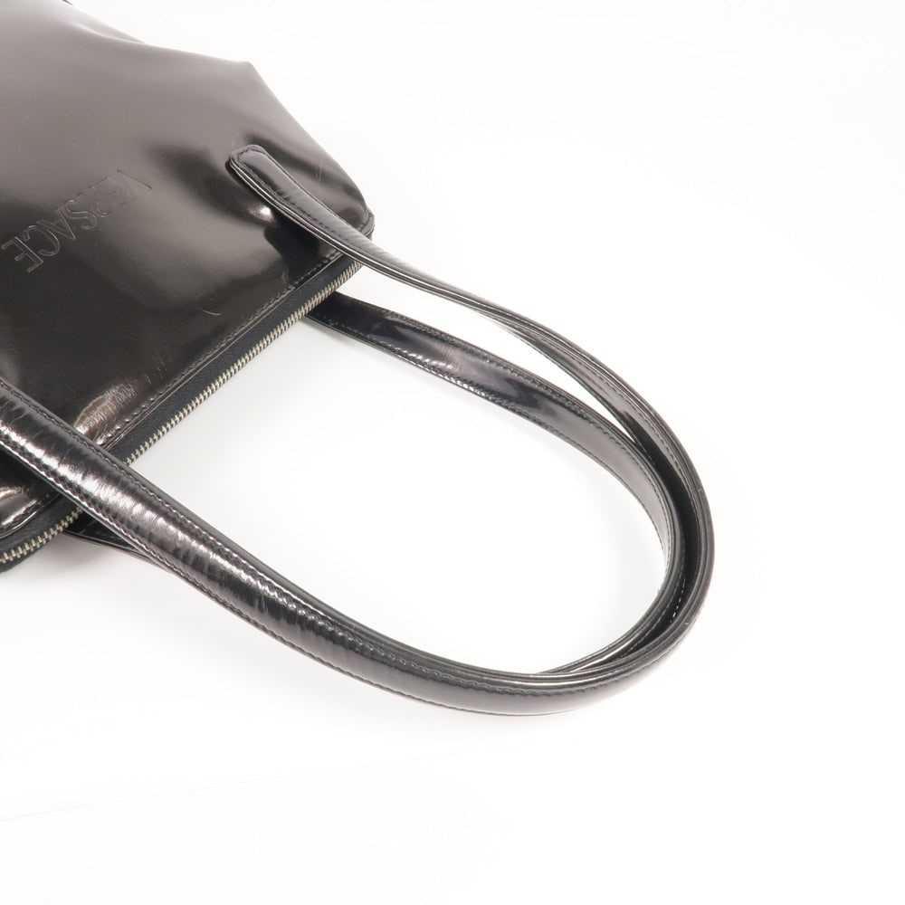 Versace Patent Handbag Black - 5