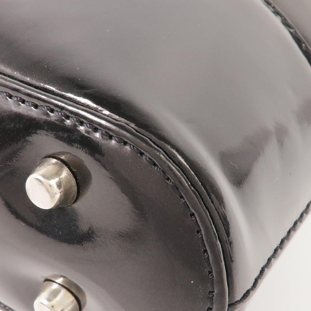 Versace Patent Handbag Black - 6