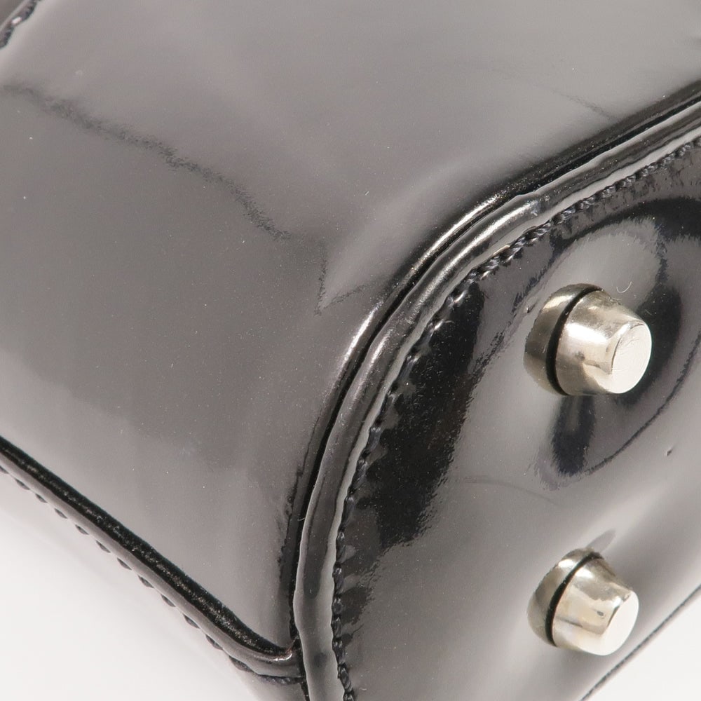 Versace Patent Handbag Black - 7