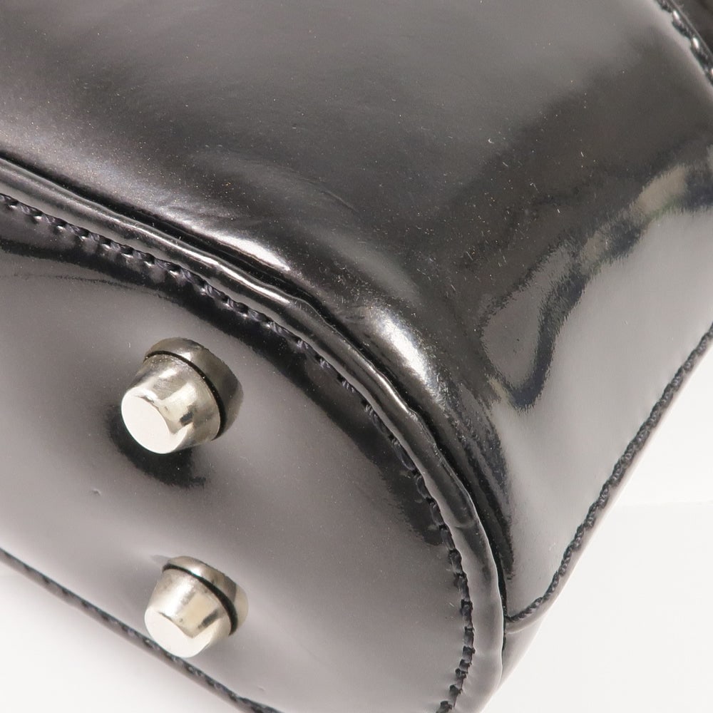 Versace Patent Handbag Black - 8