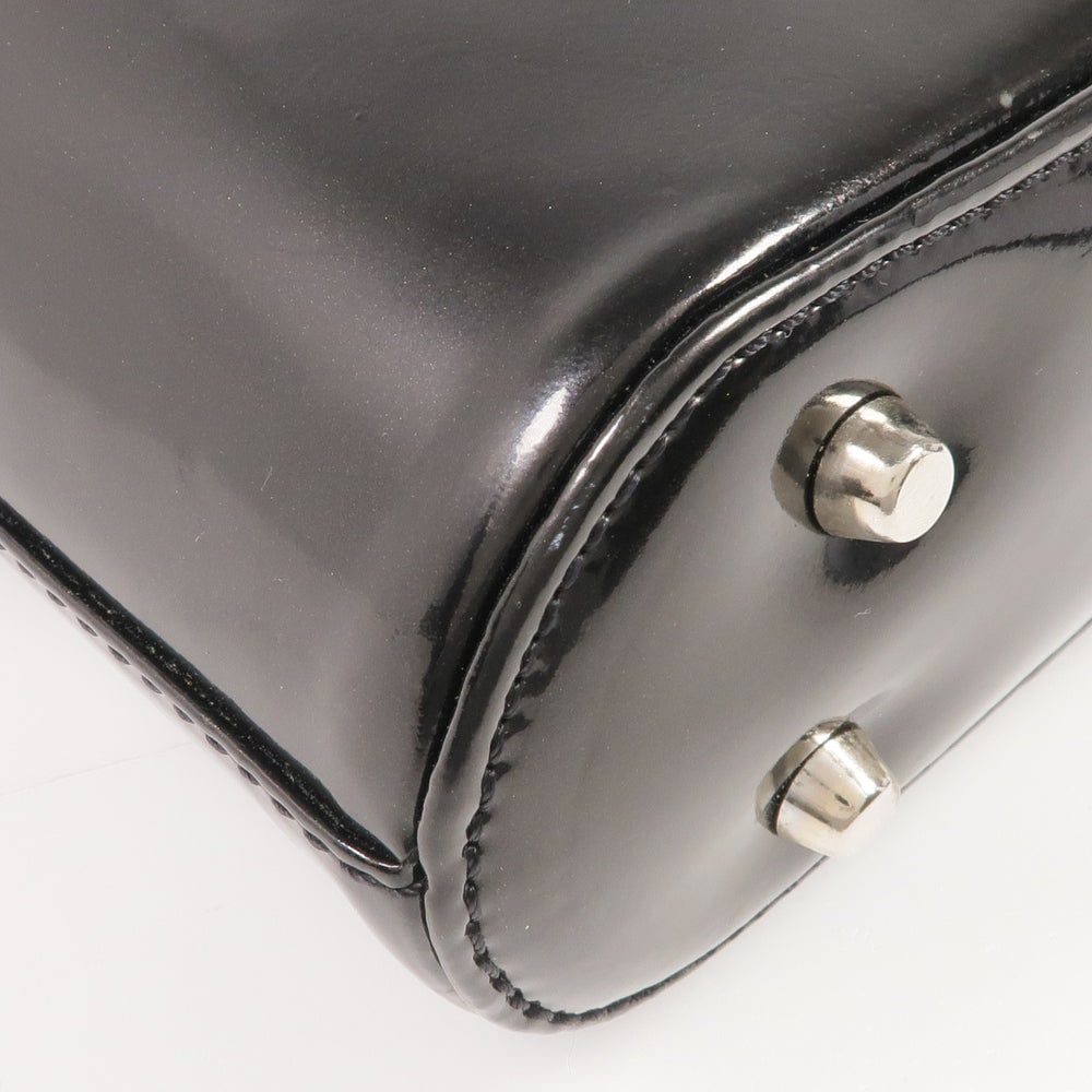 Versace Patent Handbag Black - 9