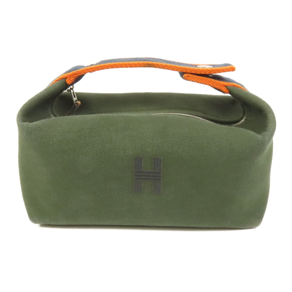 Hermes Bride-A-Brac Small Green: Authentic and authenticated Hermes Bride-A-Brac Small handbag in green canvas. Approx. 21W x 15H x 12D cm with 27 cm handle. No accessories listed.