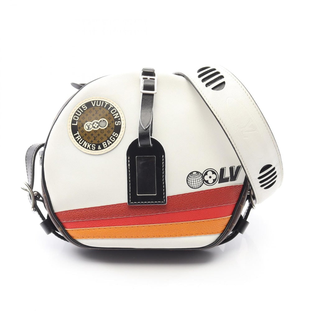 Louis Vuitton Boite Chapeau Souple: Louis Vuitton Boite Chapeau Souple LV Airlines Monogram shoulder bag. Material: Leather, PVC. Color: White, brown, multicolor. Size: 22 x 19.5 x 7 cm; strap 76.5-128.5 cm.