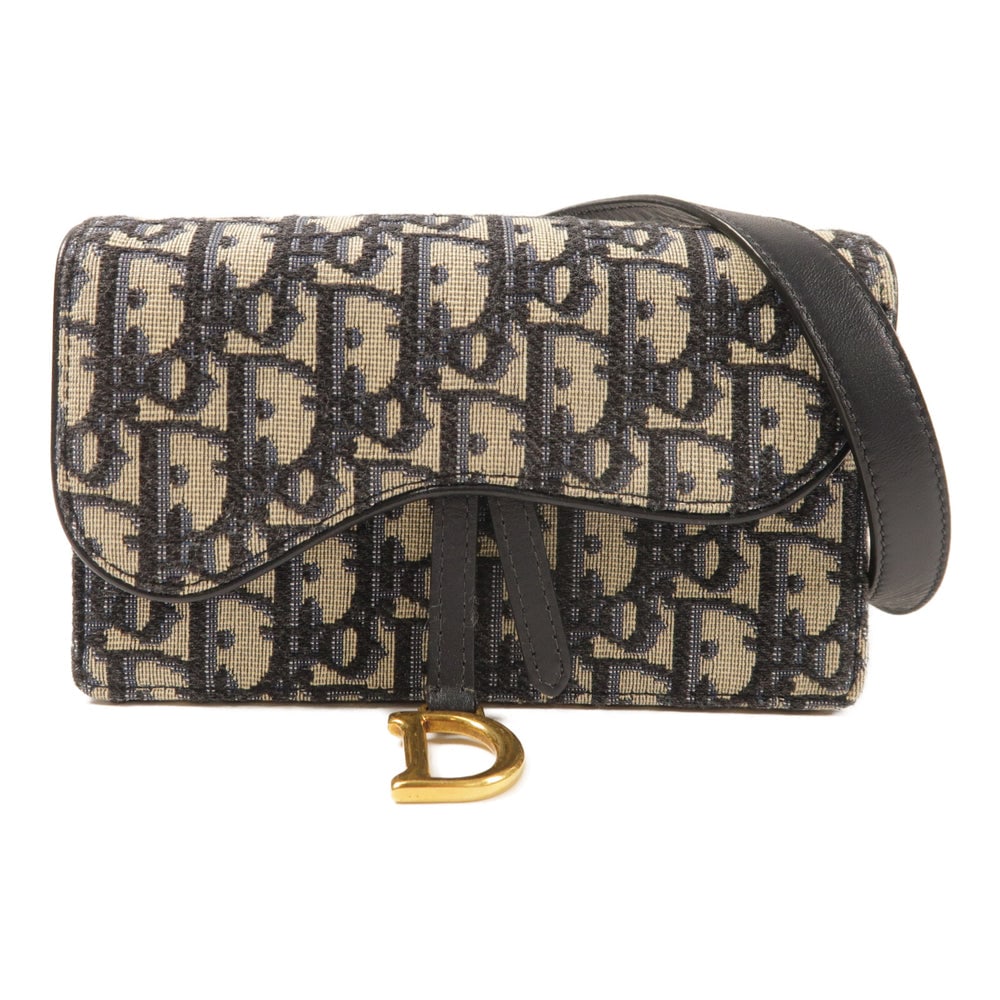 Dior Saddle Belt Bag Navy: Navy canvas belt bag. Includes storage bag. 17.5 x 10 x 3.5 cm.