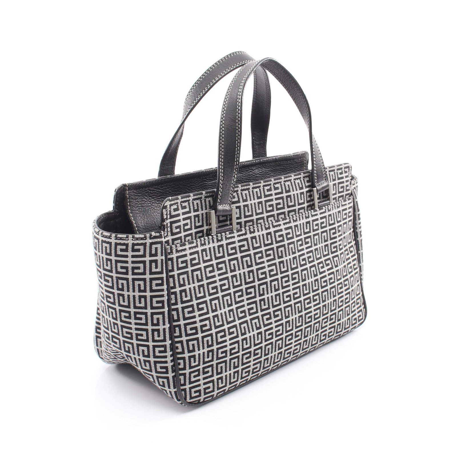 Givenchy Logo Canvas Leather Handbag - 2