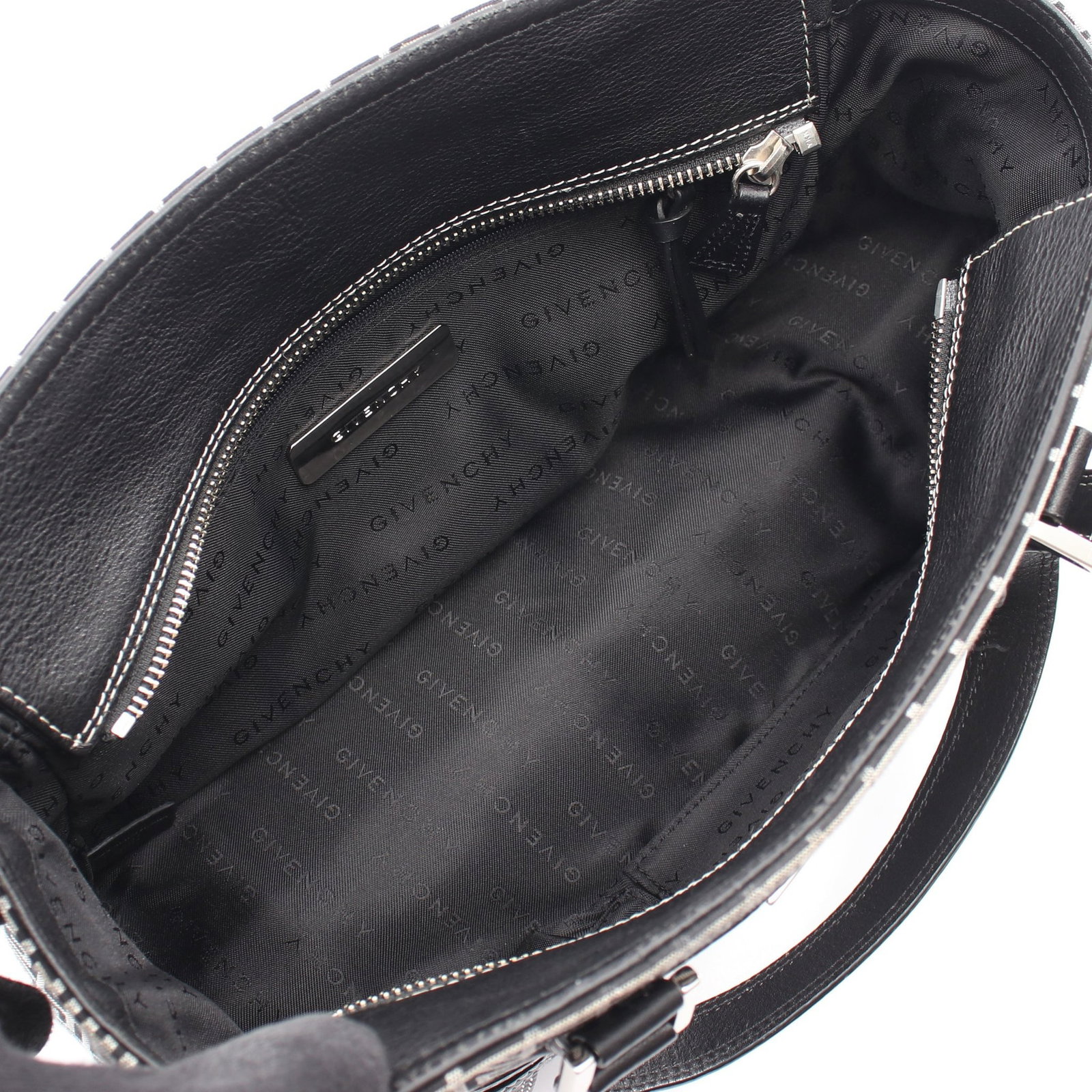 Givenchy Logo Canvas Leather Handbag - 3