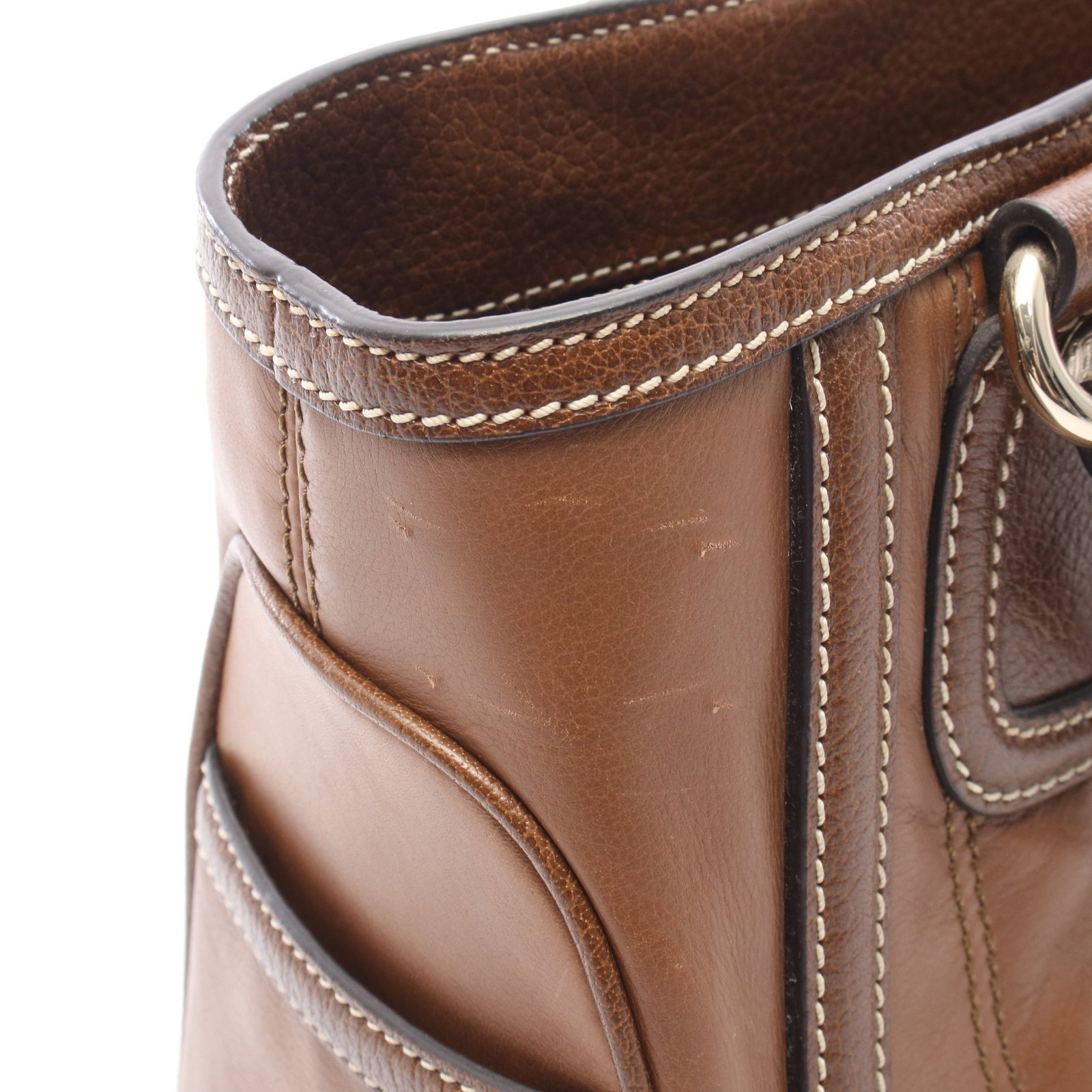 Celine Boogie Leather Handbag Brown - 6