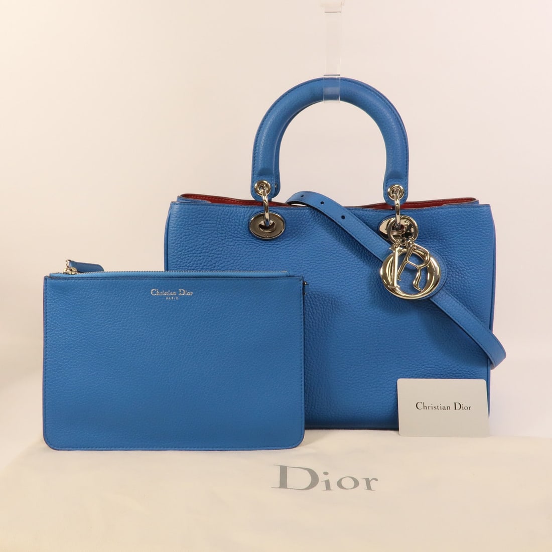 Diorissimo Tote 2WAY Blue Red - 13