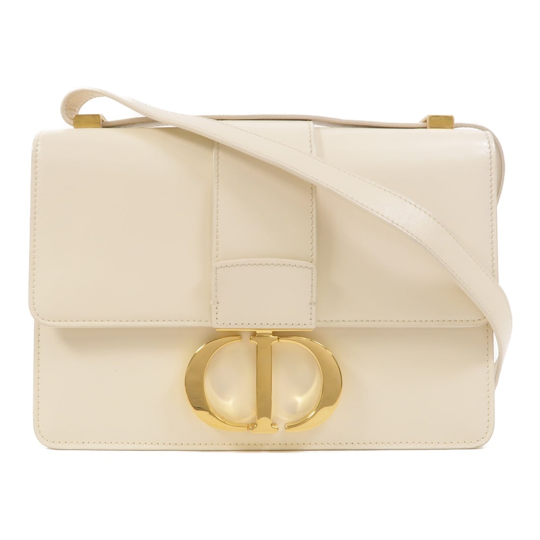 Dior 30 Montaigne Shoulder White: Authentic and authenticated Dior 30 Montaigne shoulder bag in white calfskin. Product no. 29-MA-0149. Approx. 24W x 17H x 7D cm with 99-109 cm strap. Includes guarantee.