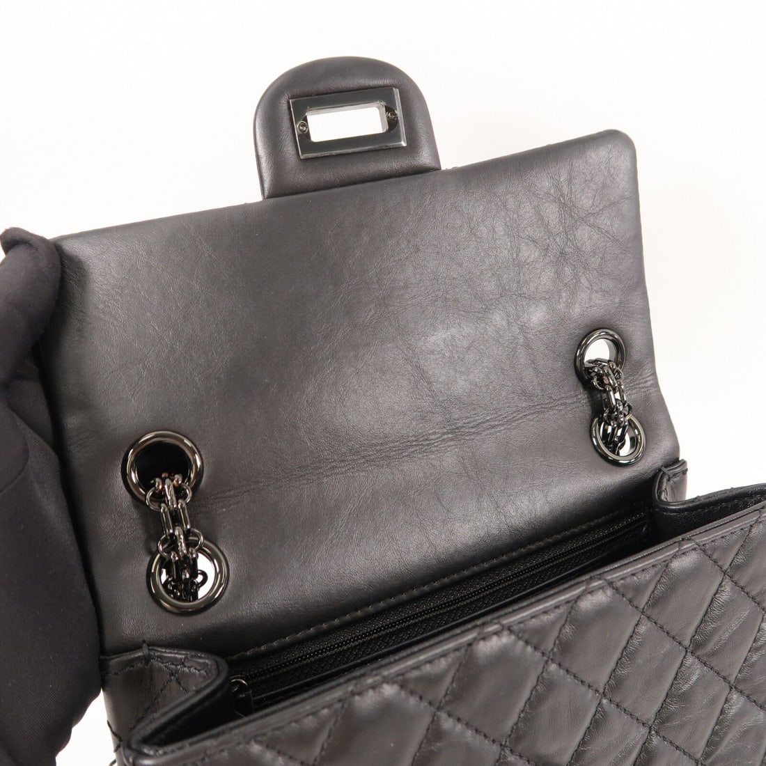 Chanel 2.55 Mini Chain Bag Black - 7