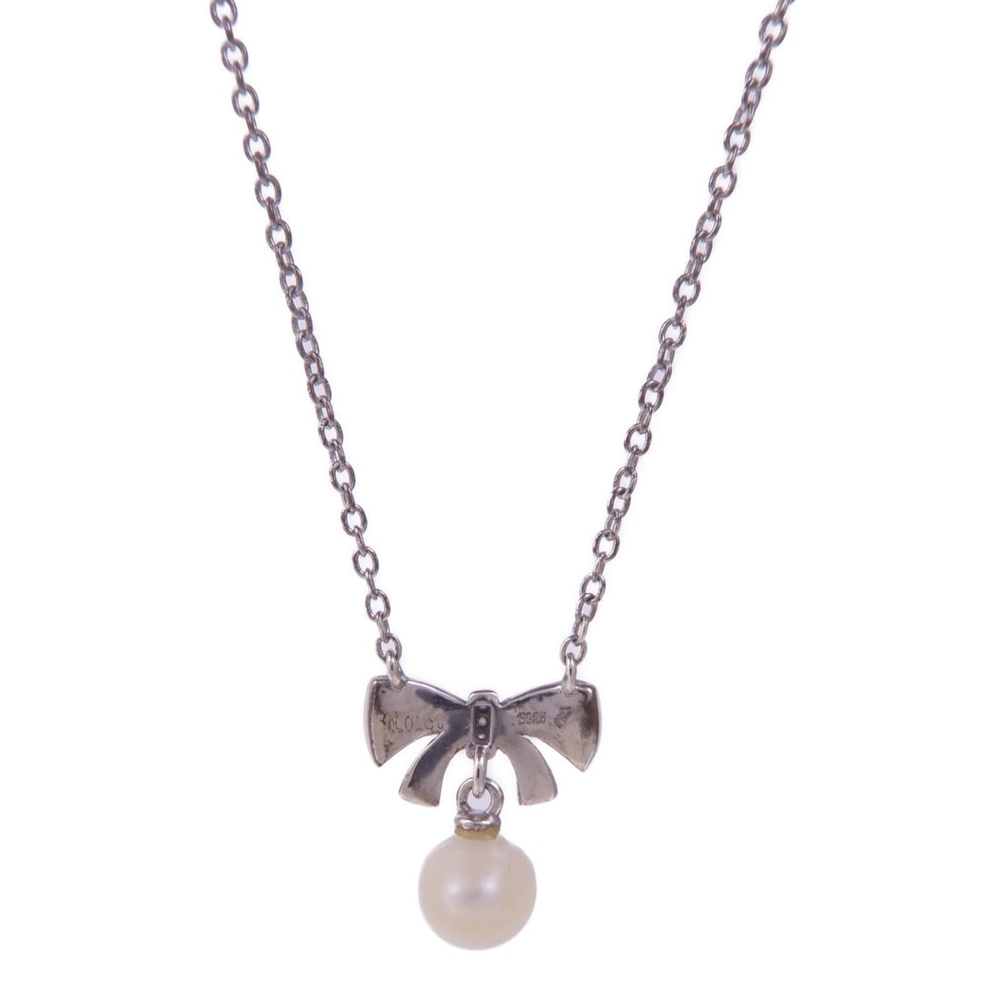 Pearl Diamond Necklace Silver - 2