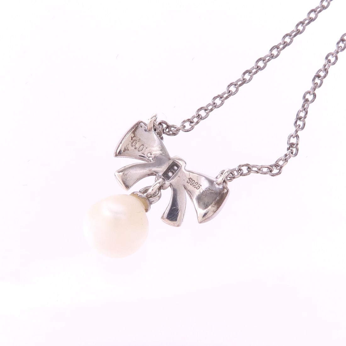 Pearl Diamond Necklace Silver - 6