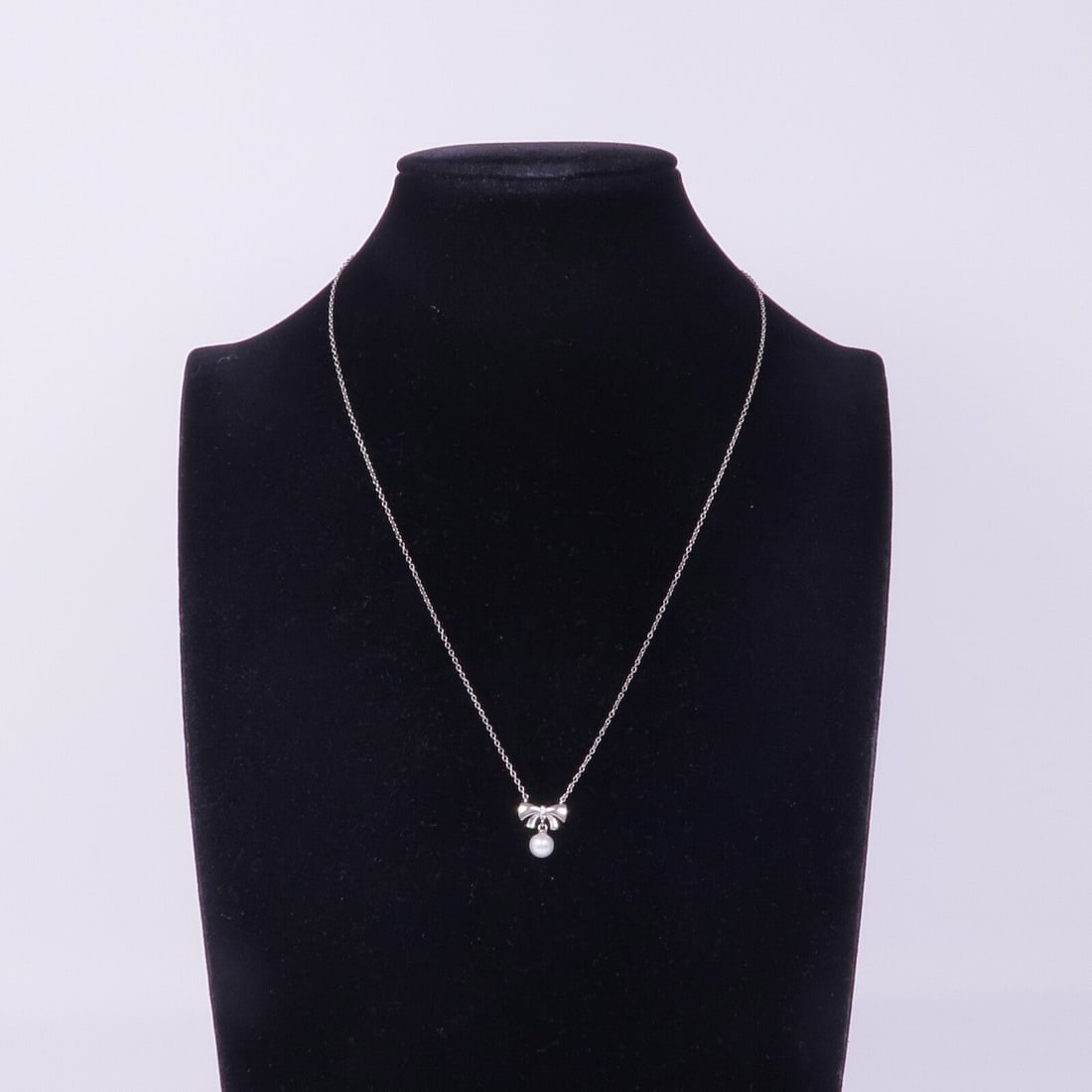 Pearl Diamond Necklace Silver - 8