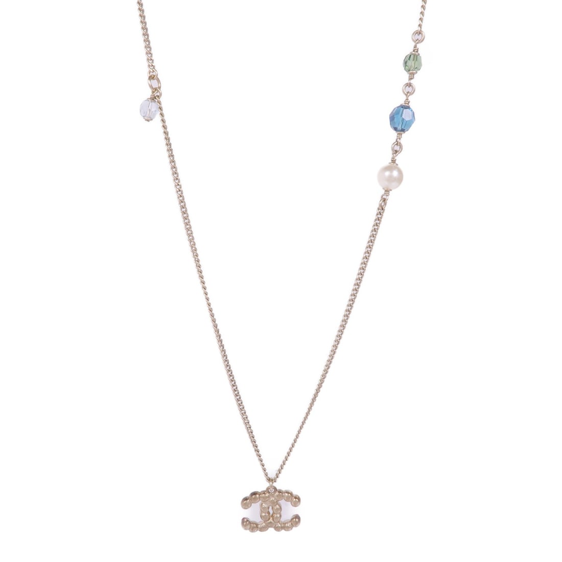 Chanel CC Necklace Red Blue - 2