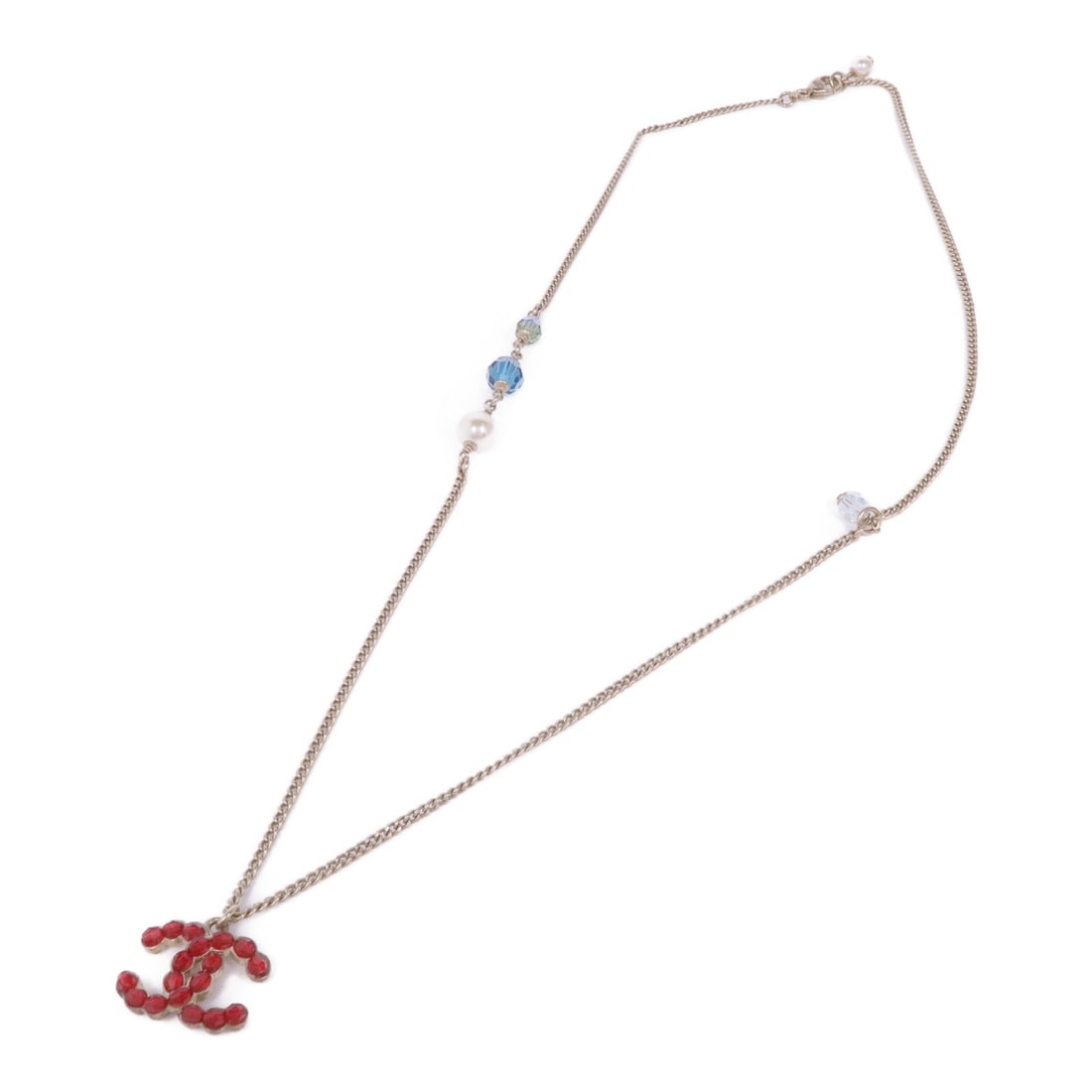 Chanel CC Necklace Red Blue - 3
