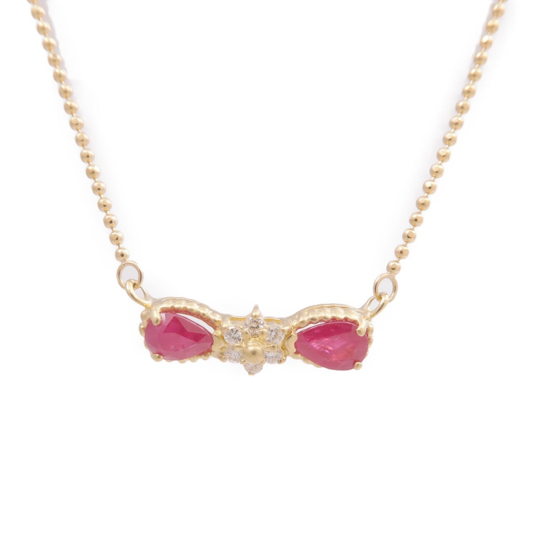 Ruby Diamond Necklace Yellow Gold - 3