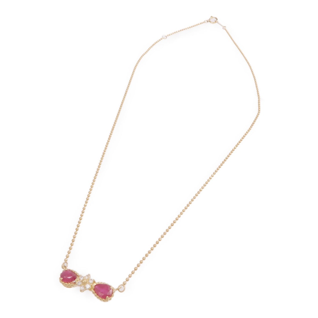 Ruby Diamond Necklace Yellow Gold - 4