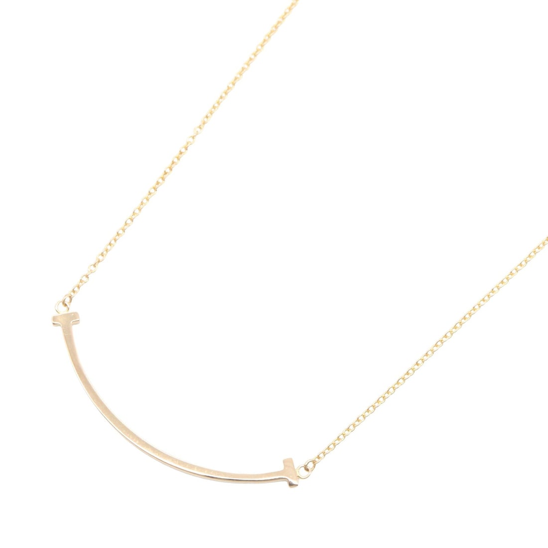 Tiffany T Smile Small Necklace PG: T Smile Small necklace in K18 pink gold.
