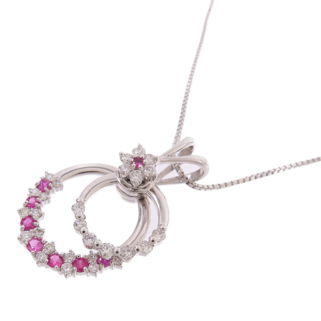 Ruby Diamond Necklace Platinum - 3