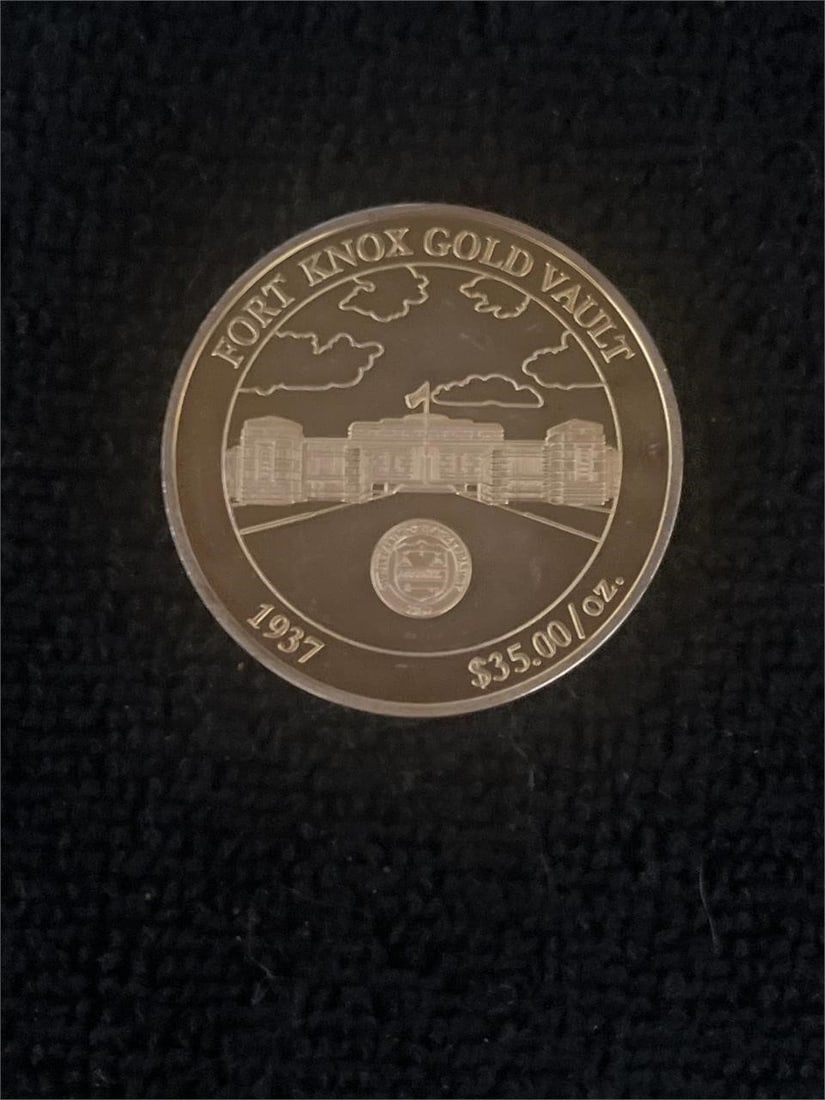 1937 Fort Knox Gold Vault Commemorative Coin: The 2010 Fort Knox Gold Vault Commemorative Coin was issued as part of a limited edition of 9,999 complete collections, celebrating a defining symbol of American wealth and security. Struck in copper