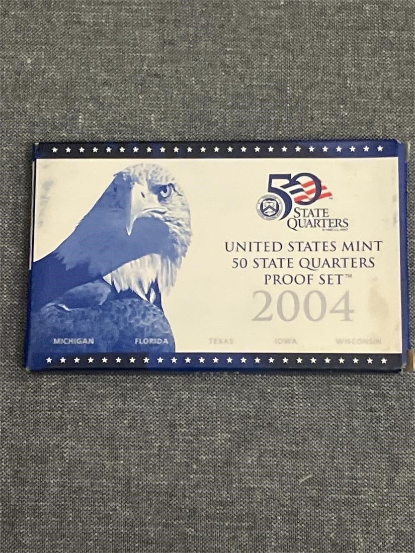 (8) 2004-S US Mint 50 State Quarters Proof Set: This item is authenticated and verified by a trusted third-party service. Each item is accompanied by a Letter of Authenticity, provided at no additional cost, giving you complete confidence in the in