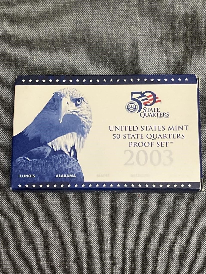 (8) 2003-S US Mint 50 State Quarters Proof Set: This item is authenticated and verified by a trusted third-party service. Each item is accompanied by a Letter of Authenticity, provided at no additional cost, giving you complete confidence in the in