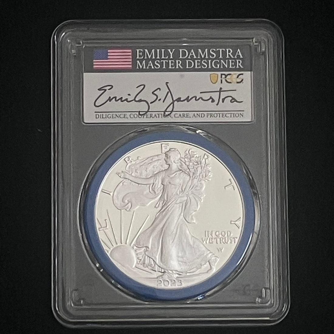 2023-W Silver Eagle PCGS MS70 Emily Damstra Label (1 of 2)