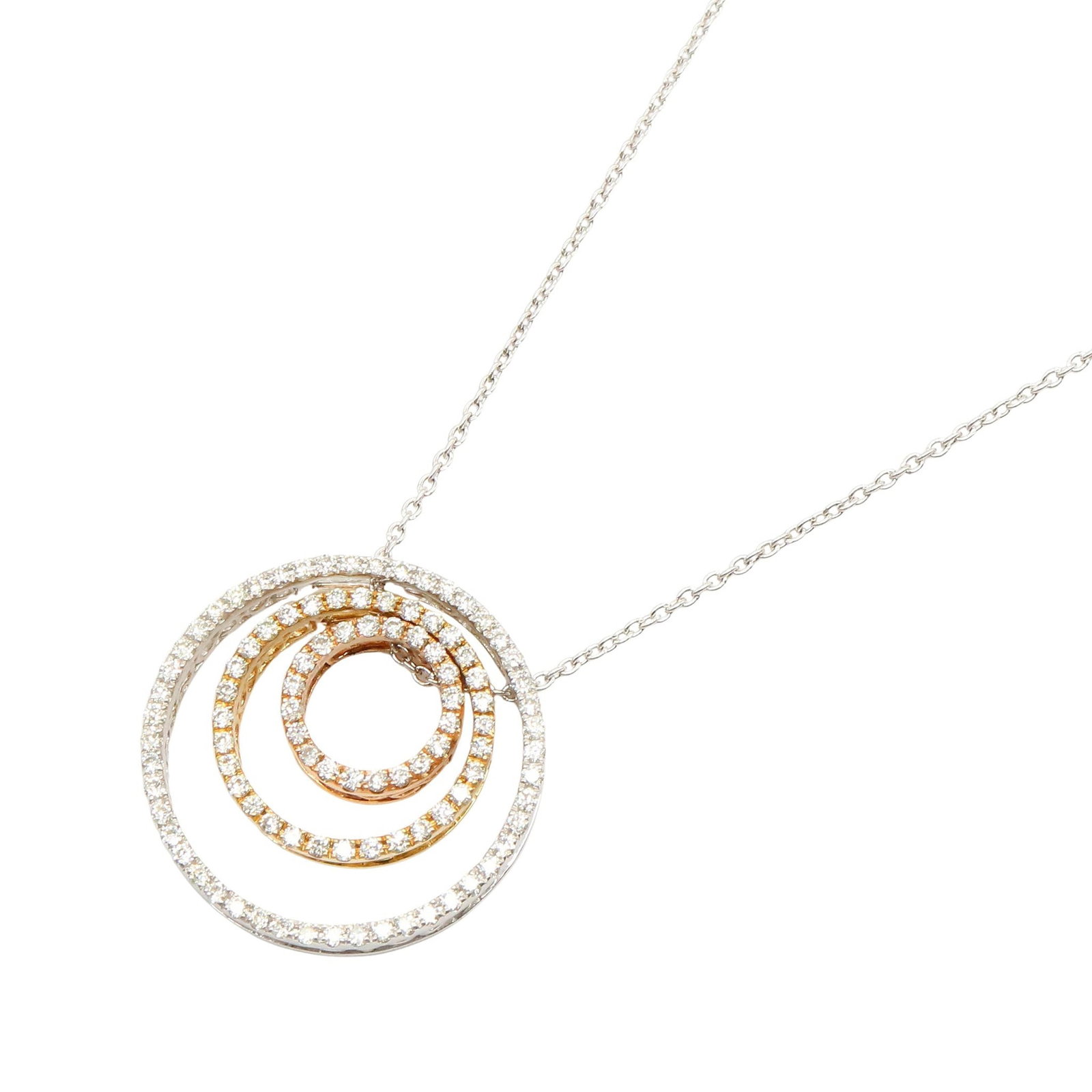 Diamond Necklace Tri-Color 18K Gold (1 of 5)