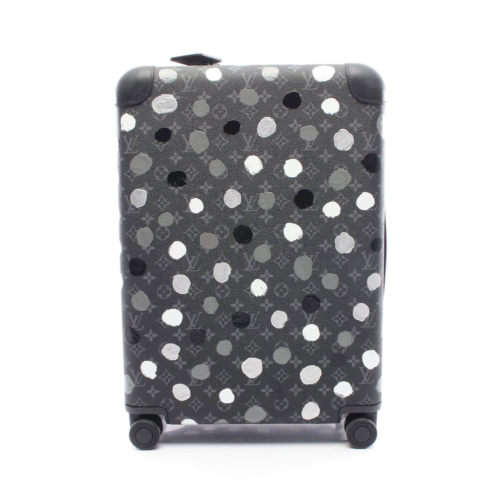 Louis Vuitton x Kusama Horizon 55 Black: Black Monogram Eclipse Horizon 55 carry case suitcase in PVC and leather, Louis Vuitton x Yayoi Kusama, model M10122. Accessories: name tag. Product no.: nothing. Size: H50 x W37 x D21 cm; weight 4000