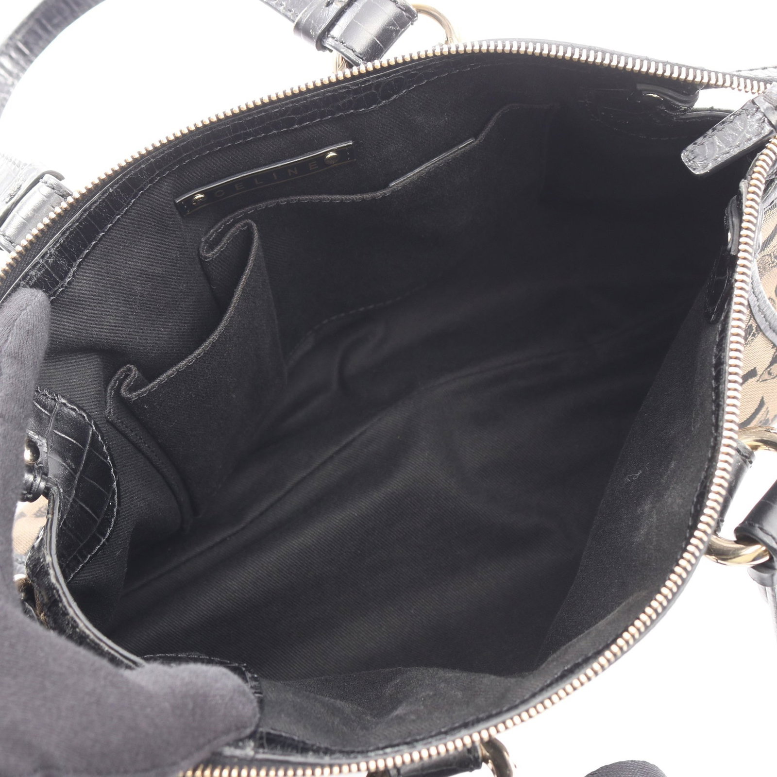 Celine C Macadam 2Way Beige Black - 3