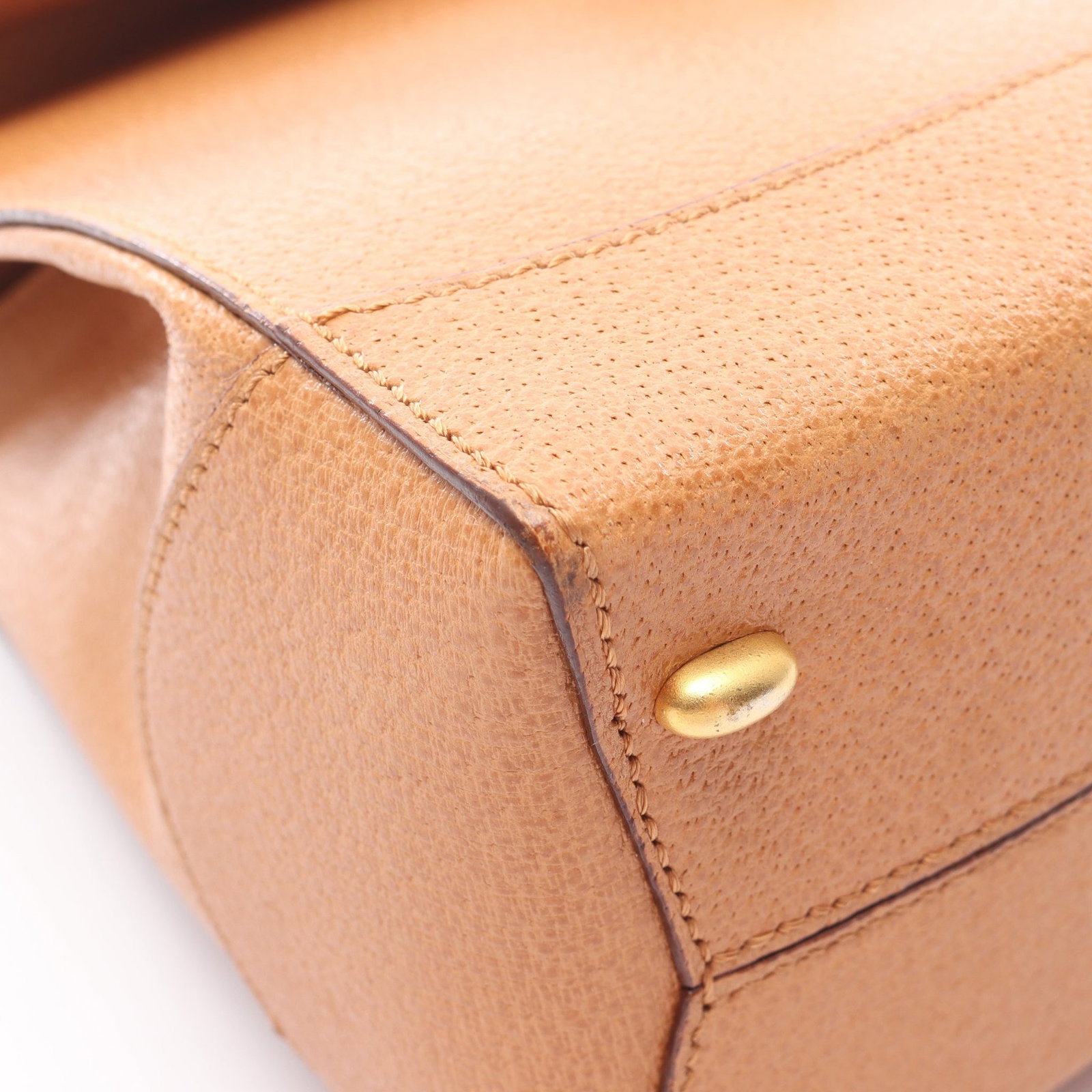 Celine Turn Lock Top Handle 2Way Brown - 7