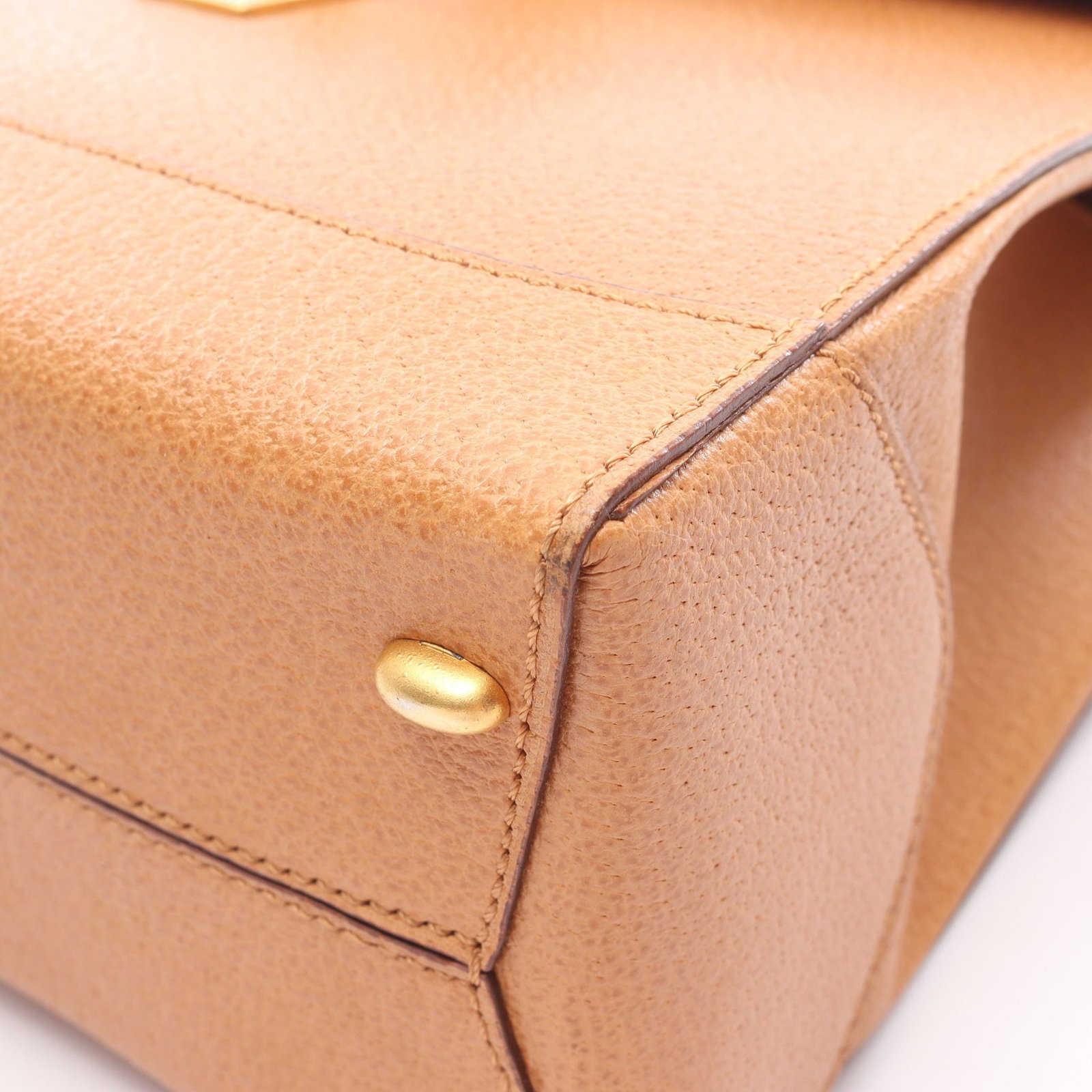 Celine Turn Lock Top Handle 2Way Brown - 8