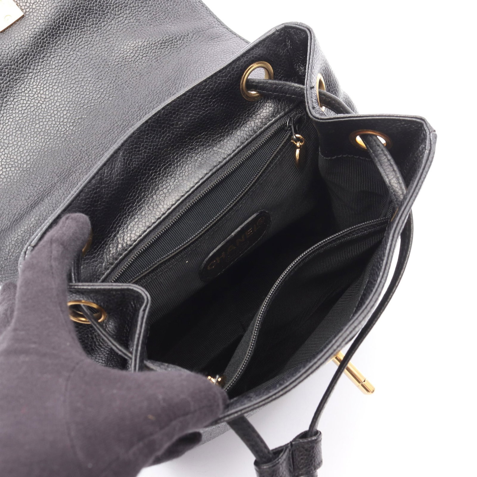 Chanel Triple Coco Mark Backpack Black - 3
