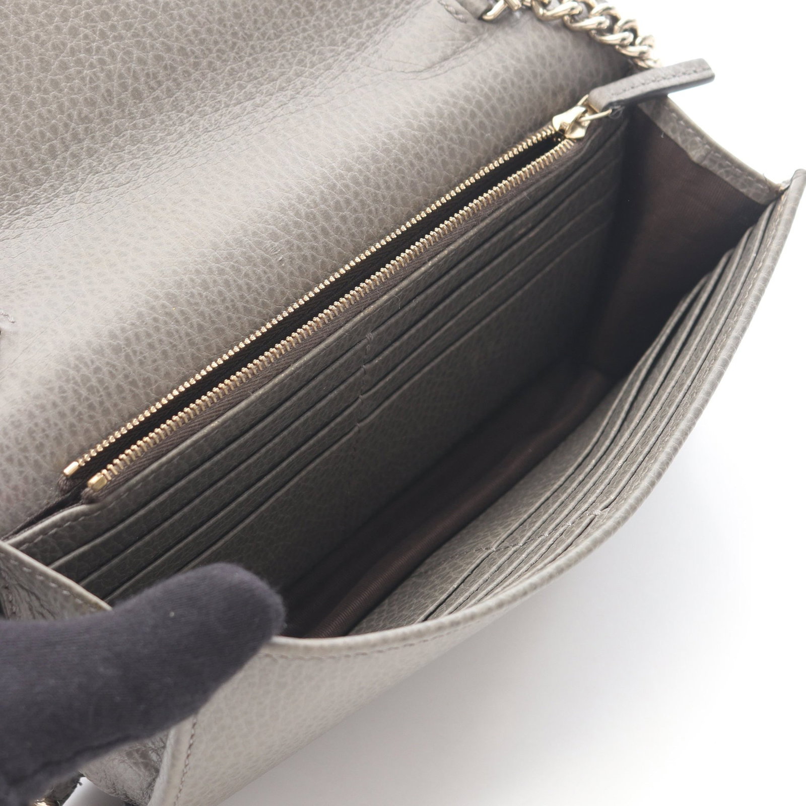 Gucci Interlocking G Chain Wallet Gray - 3