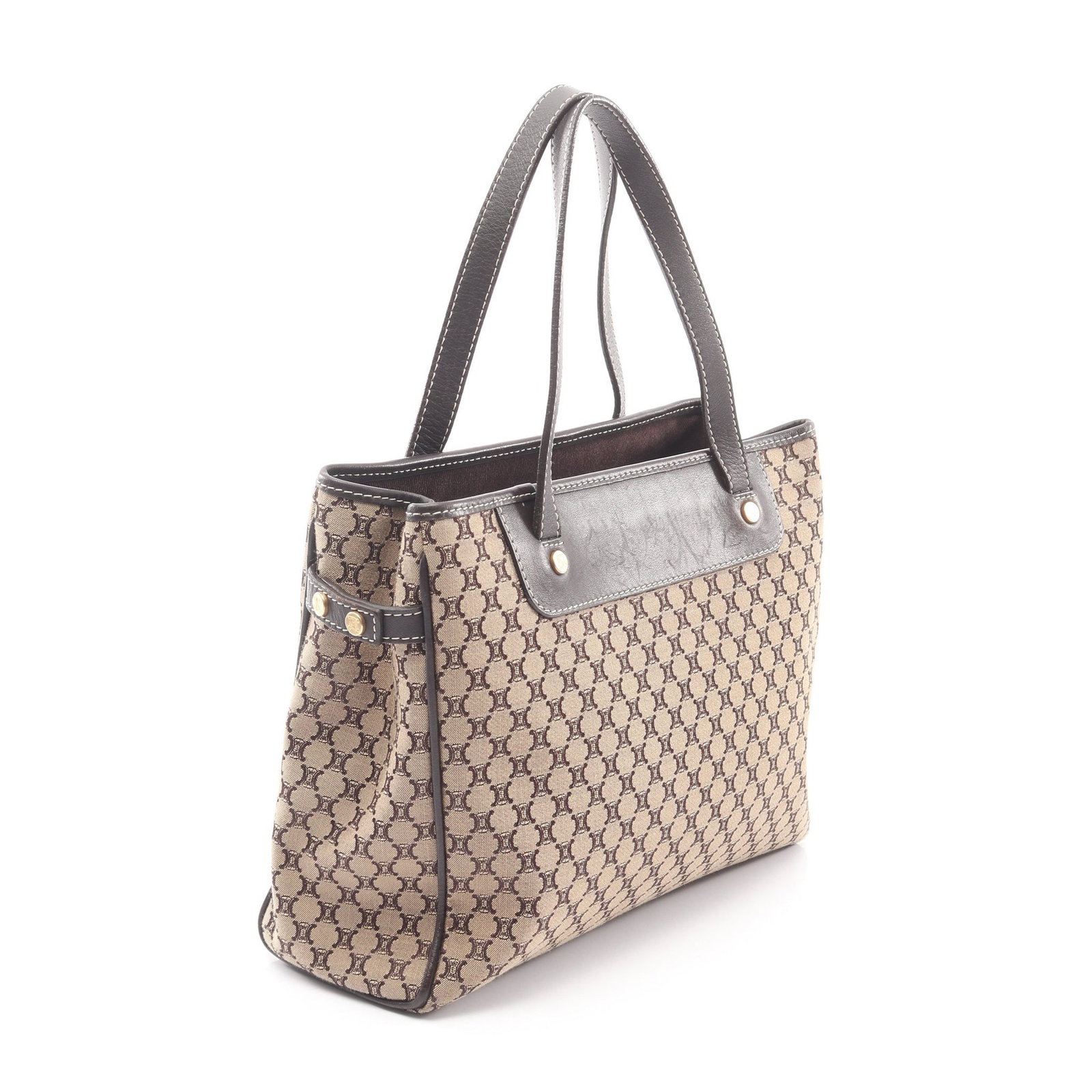 Celine Macadam Handbag Beige Brown - 2