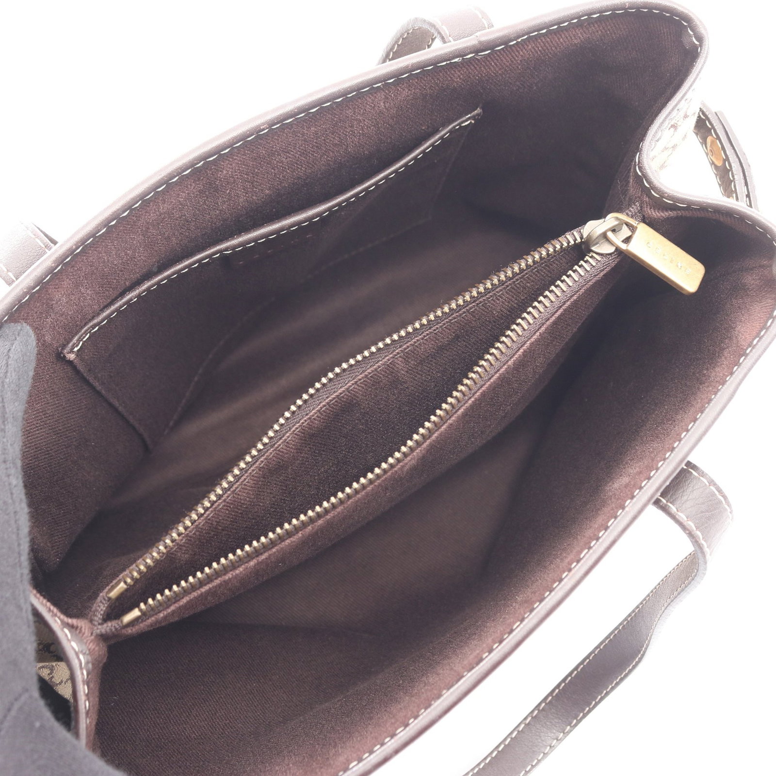 Celine Macadam Handbag Beige Brown - 3