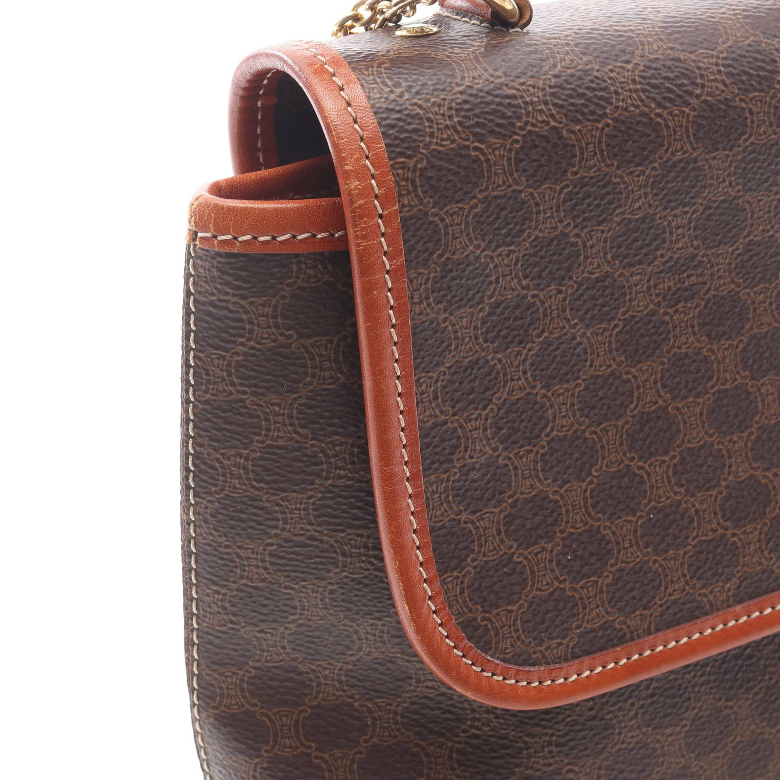 Celine Macadam Charm Handbag Brown - 6