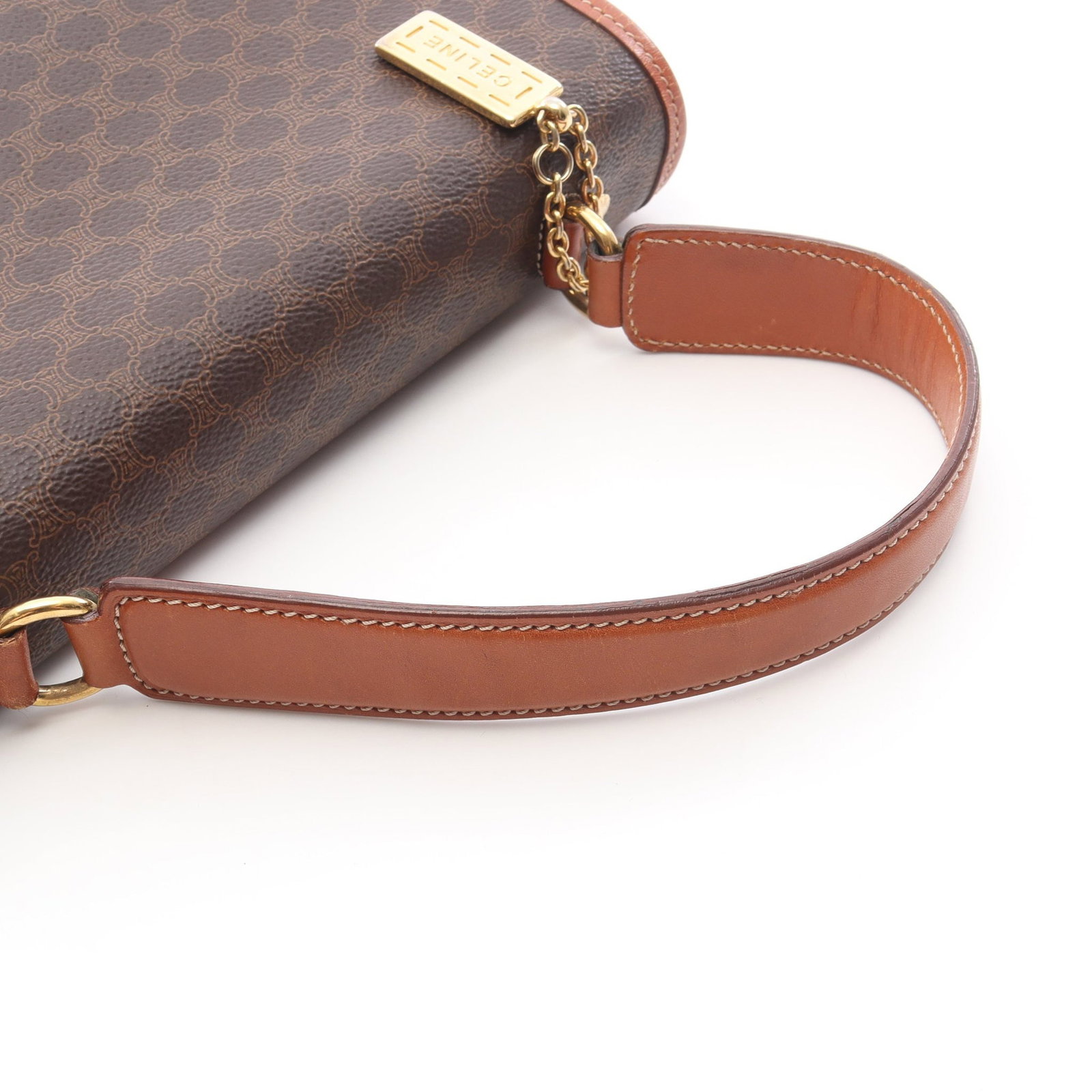 Celine Macadam Charm Handbag Brown - 7