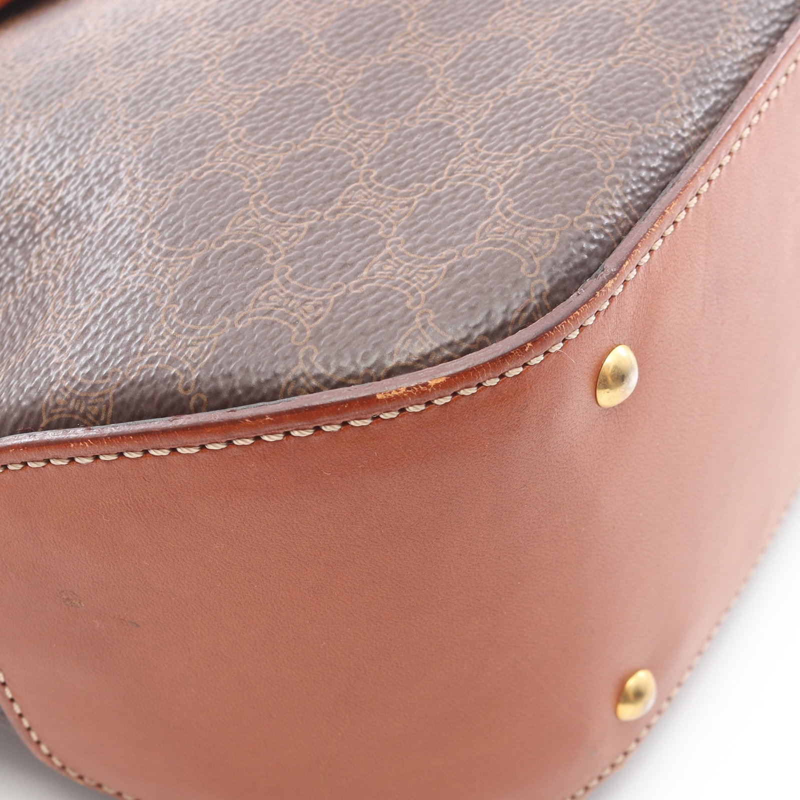 Celine Macadam Charm Handbag Brown - 8