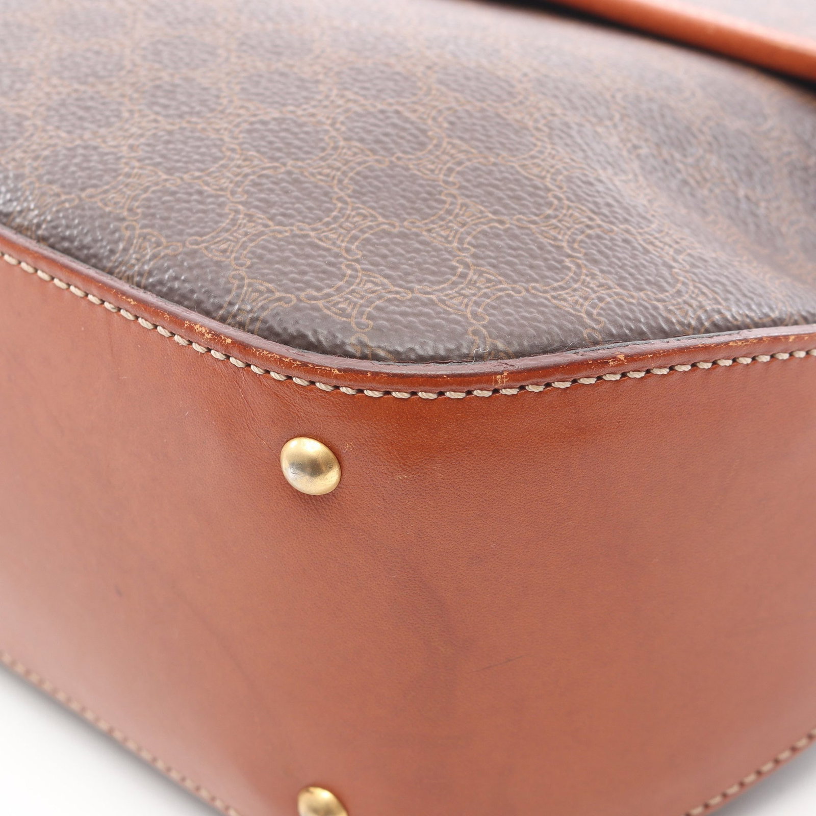 Celine Macadam Charm Handbag Brown - 9