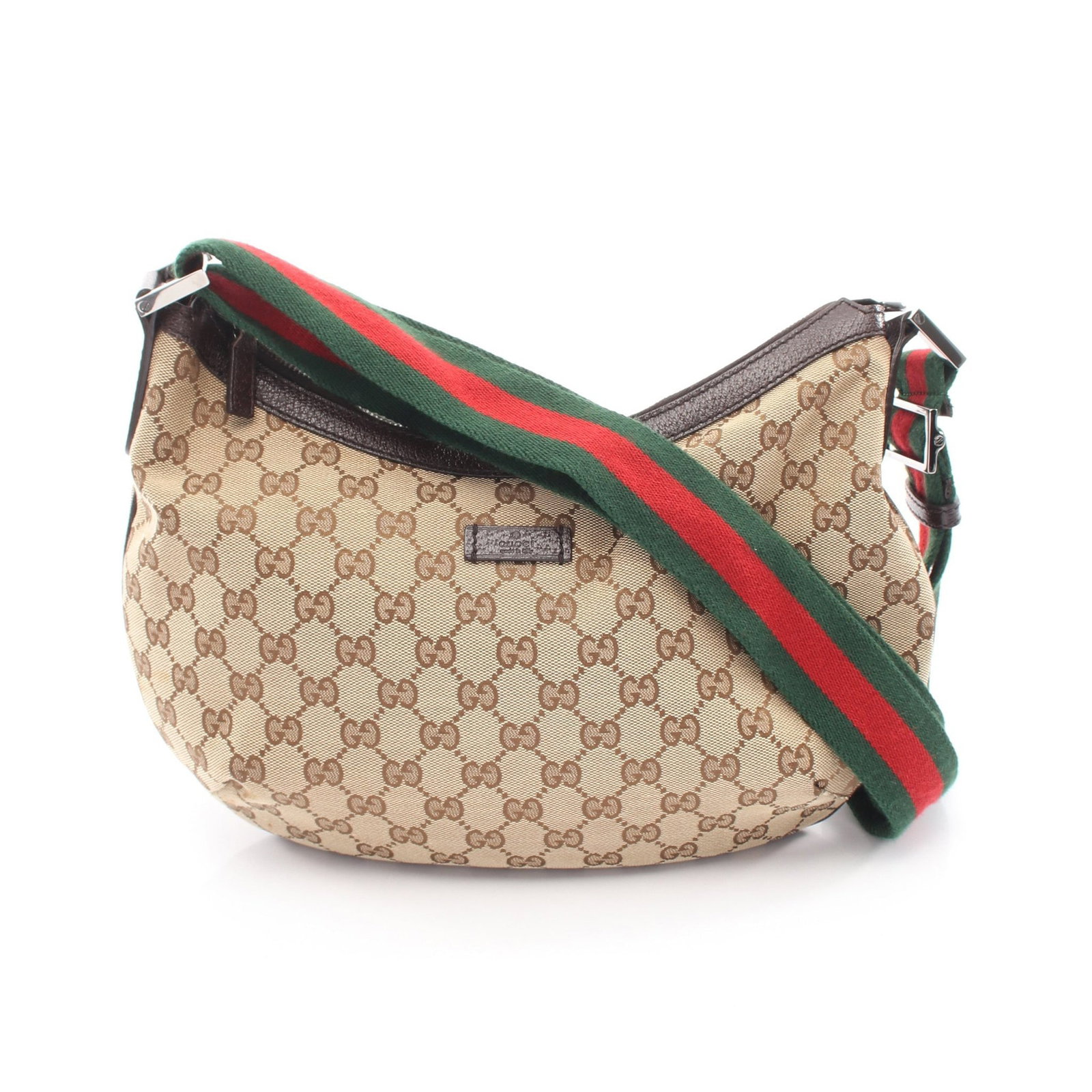 Gucci GG Canvas Shoulder Beige Brown Multi: Beige dark brown multicolor GG canvas shoulder bag in canvas and leather, model 181092. Size: H20 x W31-28 x D10 cm; strap 68-125 cm.