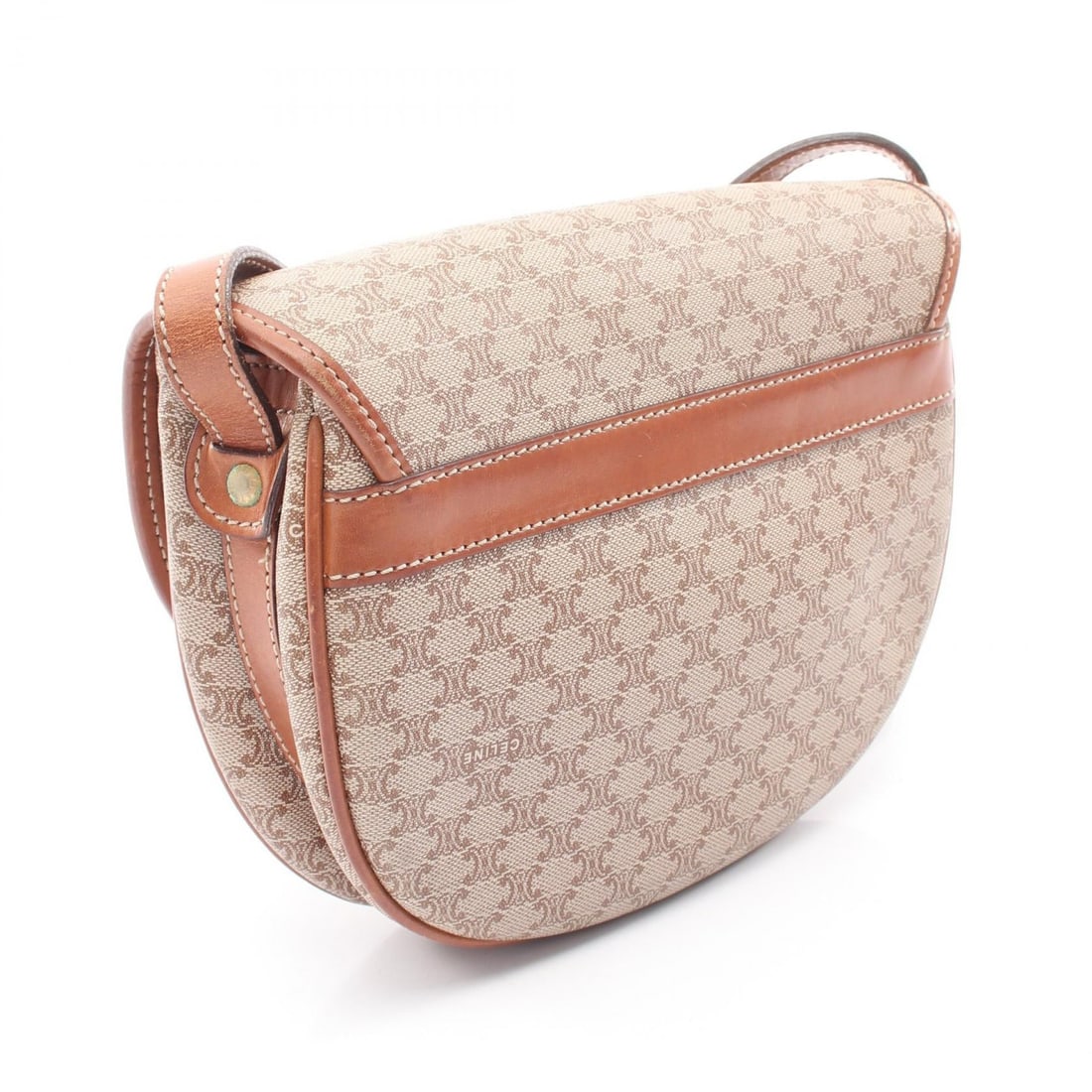 Celine Triomphe Shoulder Beige Brown - 2