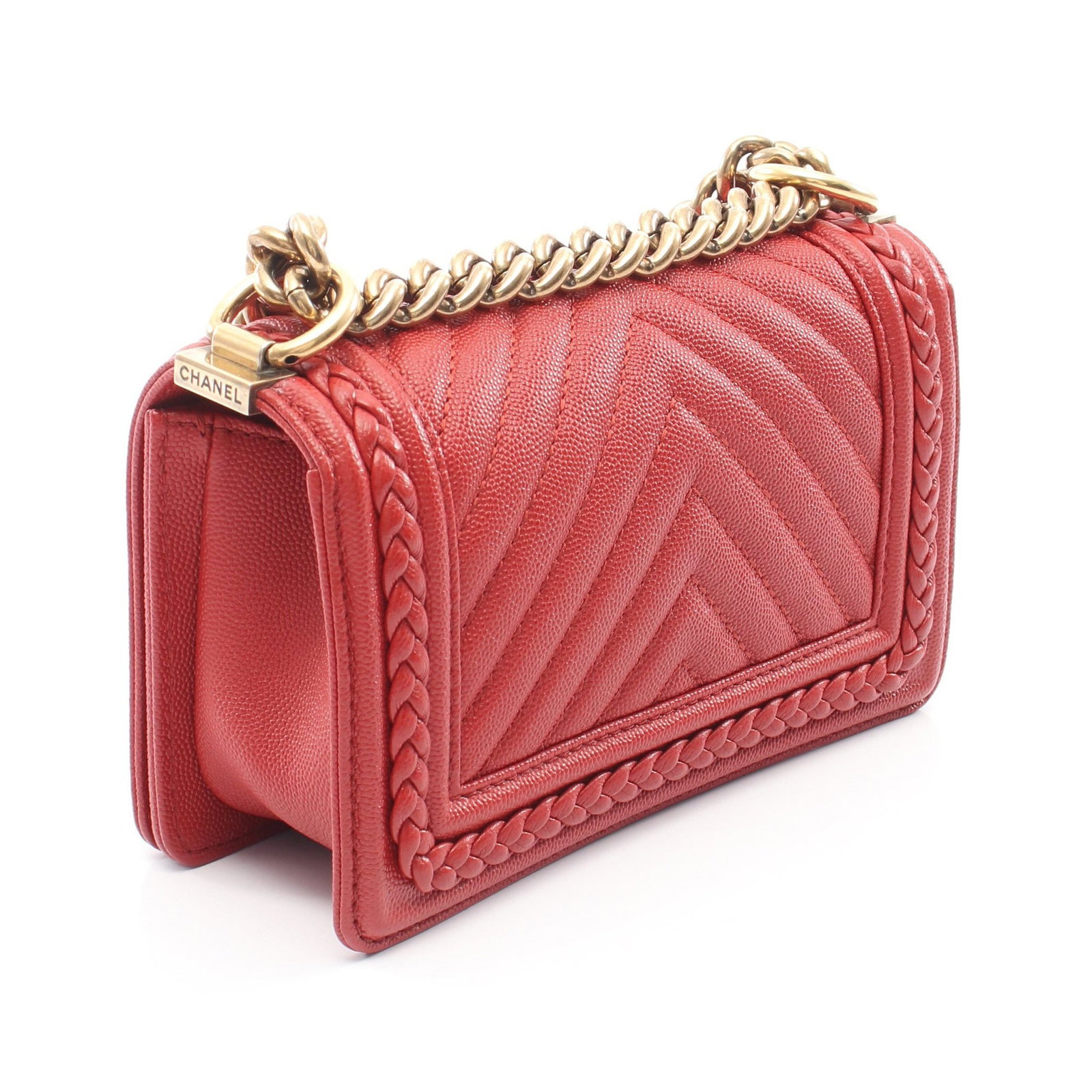 Chanel Boy Chevron Small Red - 2