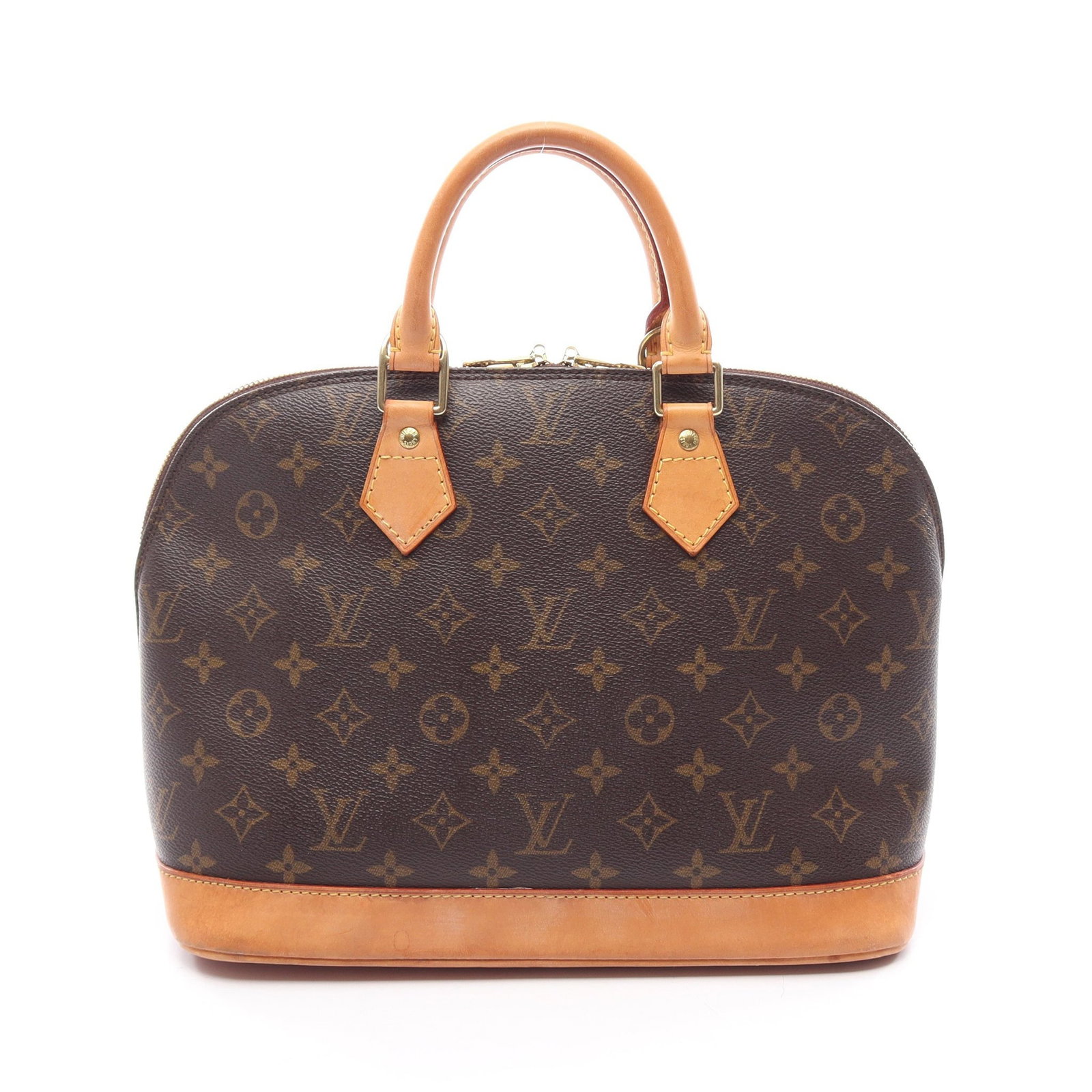 Louis Vuitton Alma PM Monogram Brown: Brown Monogram Alma PM handbag in PVC and leather, model M51130. Product no.: FL0062. Size: H23.5 x W32 bottom x D16 cm; handle 29 cm.