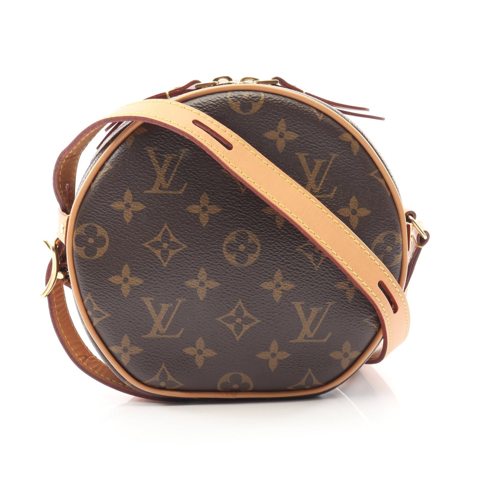 Louis Vuitton Boite Chapeau Souple PM: Brown Monogram Boîte Chapeau Souple PM shoulder bag in PVC and leather, model M45578. Product no.: PL4210. Size: H17 x W18 center/11 bottom x D8 cm; strap 115-127 cm.