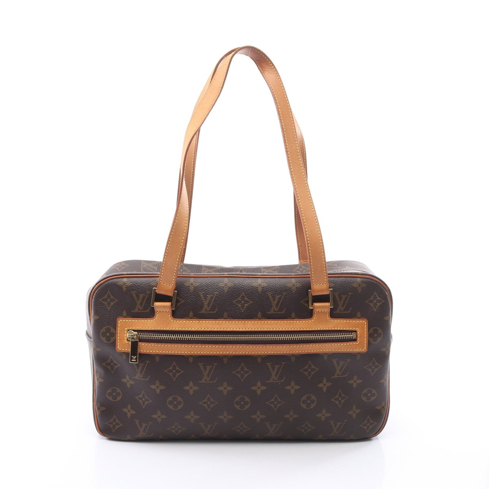 Louis Vuitton Cite GM Monogram Brown: Brown Monogram Cite GM shoulder bag in PVC and leather, model M51181. Product no.: FL0052. Size: H21 x W35-36 x D11.5 cm; strap 69 cm, max drop 27 cm.