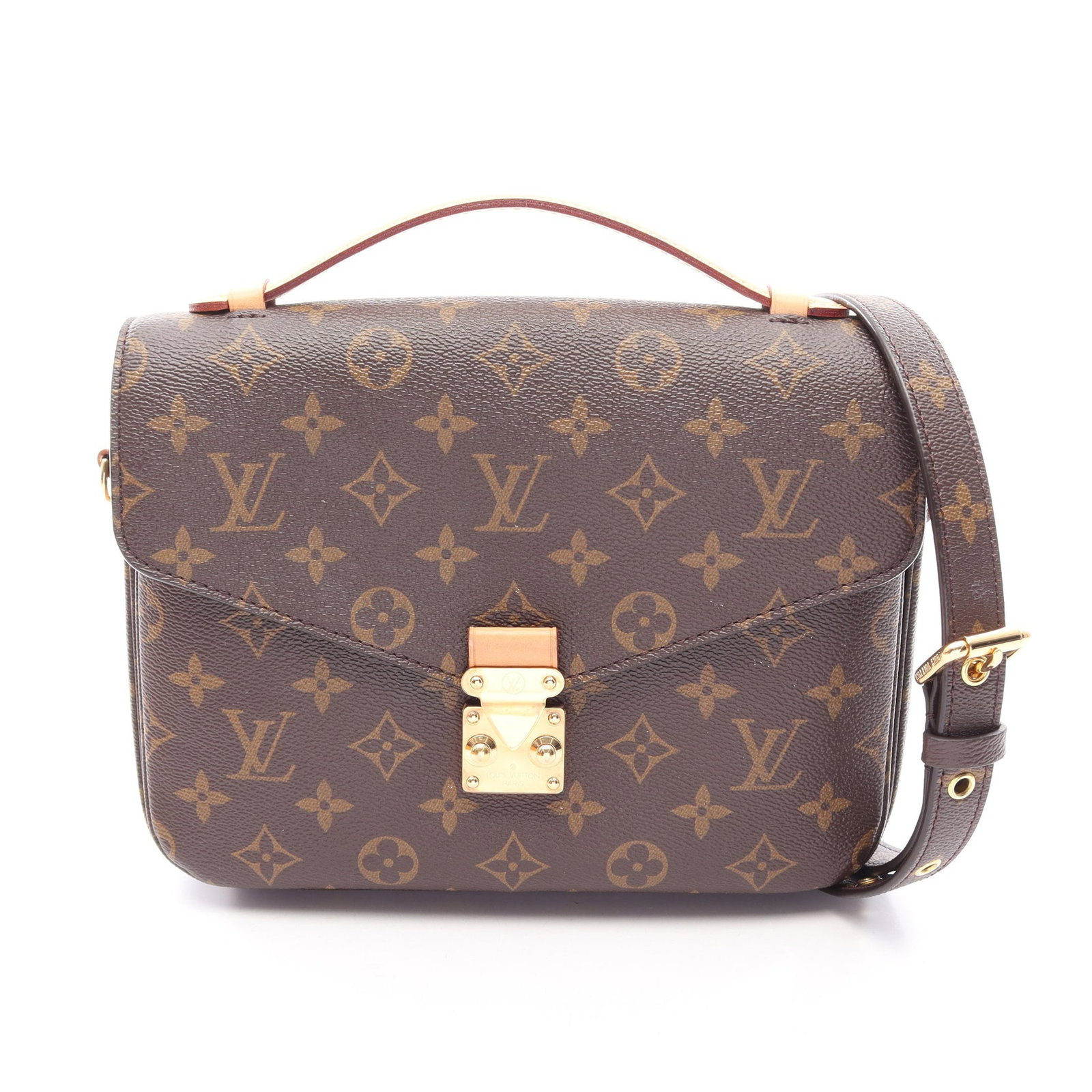 Louis Vuitton Pochette Metis MM Monogram: Brown Monogram Pochette Metis MM 2WAY handbag in PVC and leather, model M44875. Accessories: shoulder strap. Product no.: FO0241. Size: H18.5 x W24 x D6.5 cm; handle 16 cm; strap 108-123 cm.