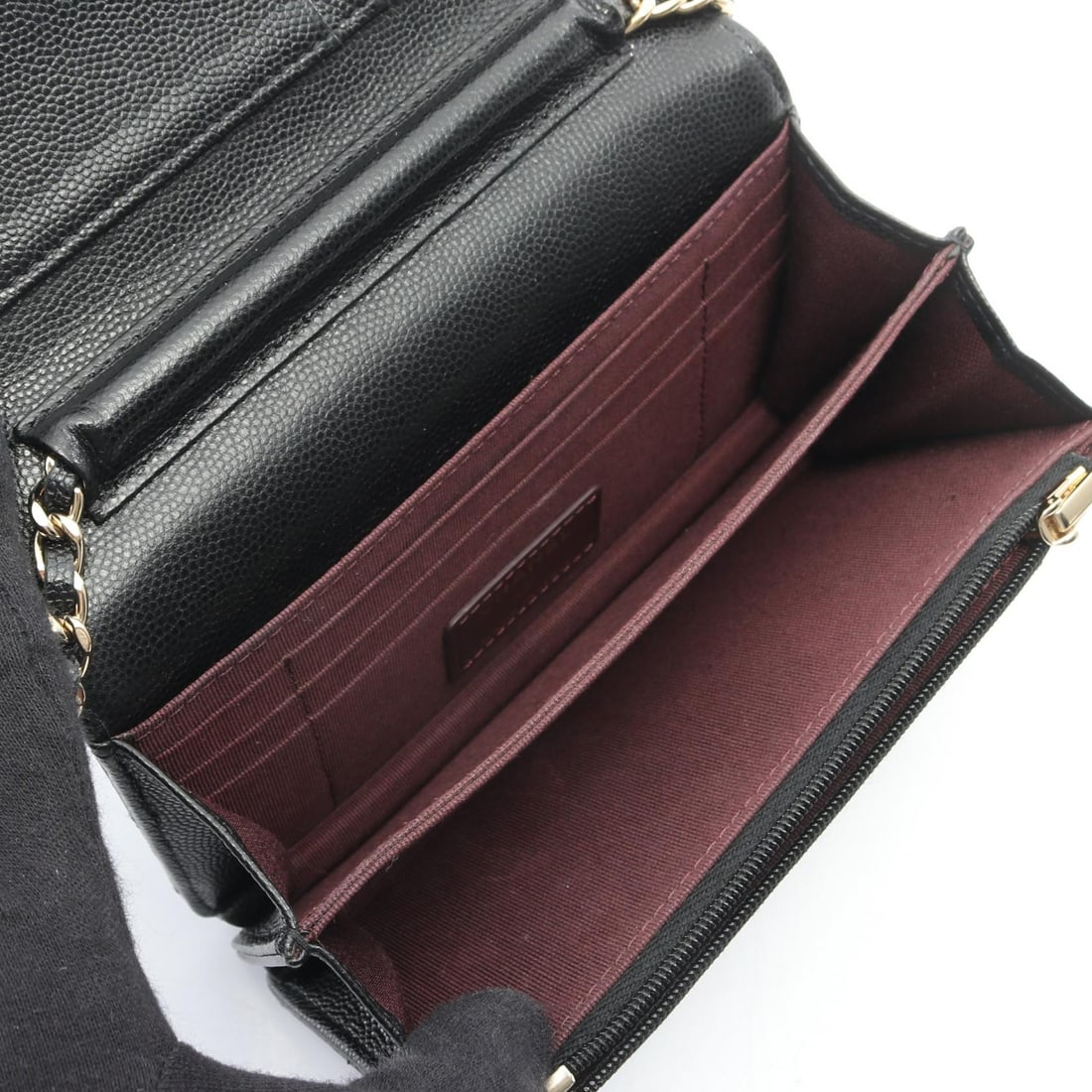 Chanel Mini Chain Wallet Caviar Black - 3