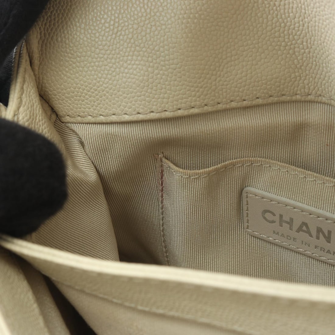 Chanel Small Flap Chain Caviar Ivory - 12
