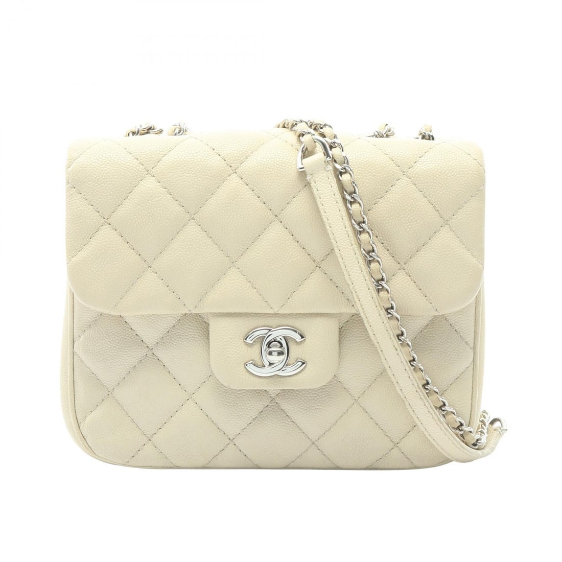 Chanel Small Flap Chain Caviar Ivory (1 of 13)